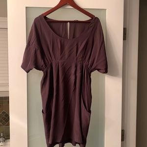 Wilfred 100% silk dress. Colour: eggplant. Size: medium.